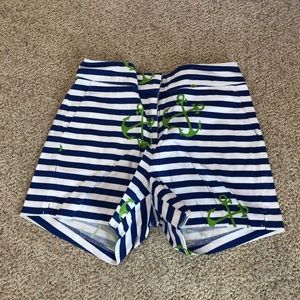 Melly M Nautical Print Striped Shorts